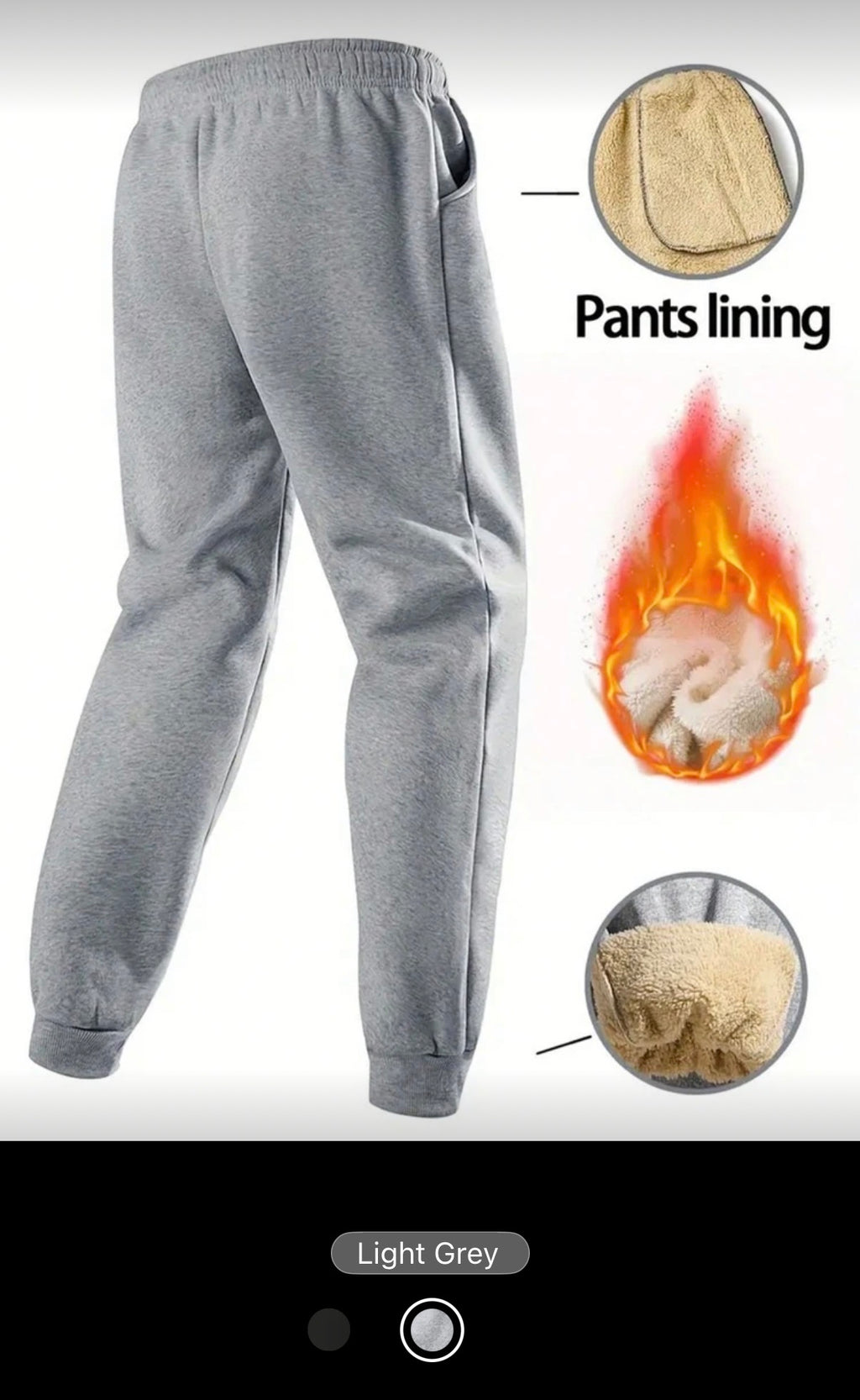 Men's Winter Thickened And Padded Warm Casual Long Pants, Fleece